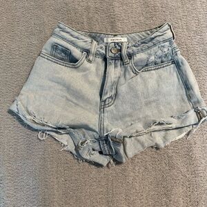 PacSun Blue Jean Shorts Distressed Frayed Hem